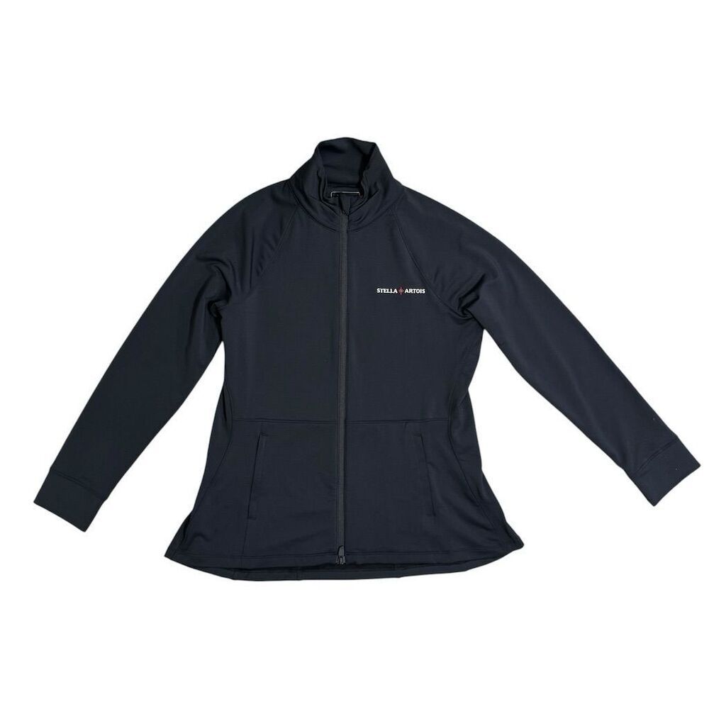 Peter Millar Stella Artois Black Full Zip Jacket Golf Lightweight Size L